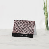 グラム·アールデコ·バラ·金ゴールドとブラック·ファンありがとう サンキューカード (正面)