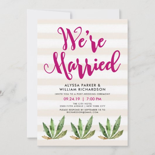 グラム カクタス | 結婚しましたのお知らせ 招待状 (正面)