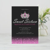 グラム&グリッター、ピンクSweet sixteen招待状 招待状 (スタンド正面)
