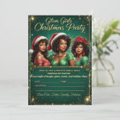 グラム・ブラック・ガール・クリスマス・パーティー招待状 シーズンカード (スタンド正面)
