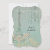 グラム ヴィンテージ パリ パリジャン スタイリッシュ カップル シャワー 招待状 (正面)