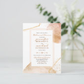 グラム·金ゴールド色彩の鮮やか·ドッツ幾何リハーサル·ディナー インビテーションポストカード (スタンド正面)