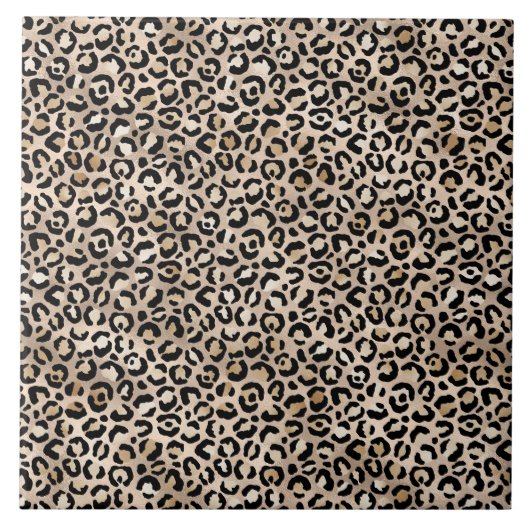 グラム·金ゴールド·レオパード·プリント タイル (正面)