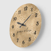 グラム·金ゴールド·レオパード·プリント ラージ壁時計 (傾斜)