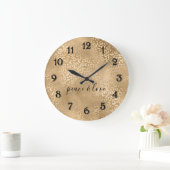 グラム·金ゴールド·レオパード·プリント ラージ壁時計 (ホーム)