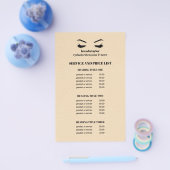 グラム LEATHER BEIGE EYELASH サロン サービス リスト チラシ (シングル)