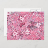 グラモエレガントーピンクローズグリッターフォトプリント ポストカード (正面/裏面)