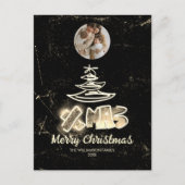 グラモラスなシッククリスマスゴールデングローツリーフォト ポストカード (正面)