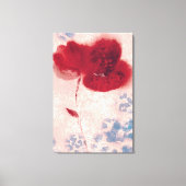 グラモラスな抽象芸術ブルゴーニュの水色ポピー キャンバスプリント (正面)