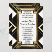 グラモラスアールデコ幾何学結婚式招待状 招待状 (正面/裏面)