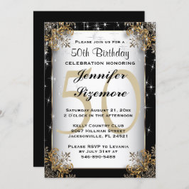 グラモラス誕生日テンプレート- 50誕生日 招待状