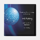 グラモラス50誕生日ブルーパーティーディスコボール マグネット (正面)