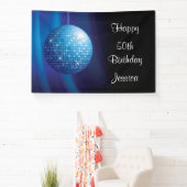 グラモラス50誕生日ブルーパーティーディスコボール 横断幕 (インサイチュ)