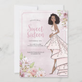 グラモールガールSweet sixteen誕生日招待状 招待状 (正面)