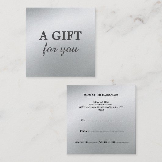 グラモールズシルバー美しいサロン 割引カード (正面/裏面)