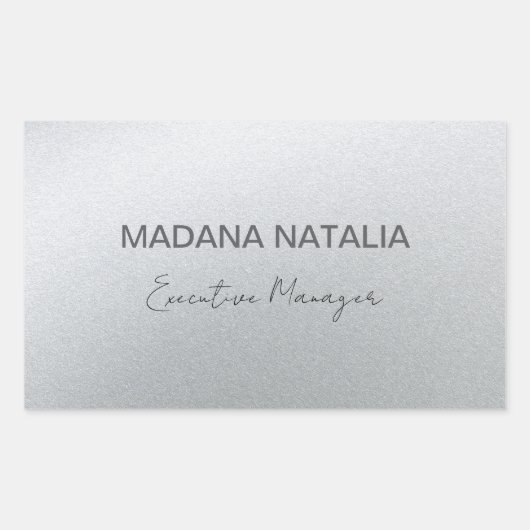 グラモールズシルバー美しいサロン 長方形シール (正面)