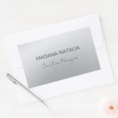 グラモールズシルバー美しいサロン 長方形シール (封筒)