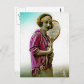 グラモールテニスフラッパー1920のヴィンテージ ポストカード (正面/裏面)