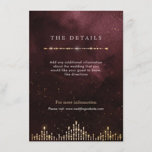 グラモールデコブルガンディヴィンテージウェディング詳細カード エンクロージャーカード (正面)