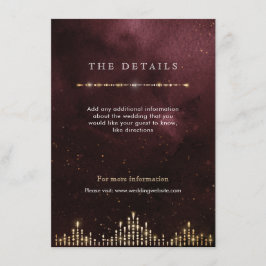 グラモールデコブルガンディヴィンテージウェディング詳細カード エンクロージャーカード