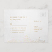 グラモールデコブルガンディヴィンテージウェディングRSVP インビテーションポストカード (裏面)