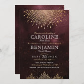 グラモールデコ・ブルゴーニュ・ヴィンテージ結婚式 招待状 (正面/裏面)