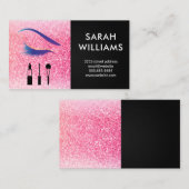 グラモールピンクグリッターアイラッシュ美しい 名刺 (正面/裏面)