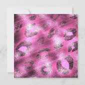 グラモールピンクヒョウ印刷パーティの招待状 招待状 (裏面)