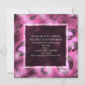 グラモールピンクヒョウ印刷パーティの招待状 招待状 (正面)