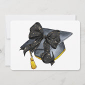 グラモールブラック/金ゴールドボウ卒業パーティー招待状 招待状 (裏面)