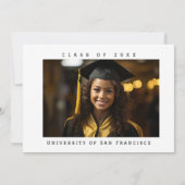 グラモールブラック/金ゴールドボウ卒業パーティー招待状 招待状 (裏面)