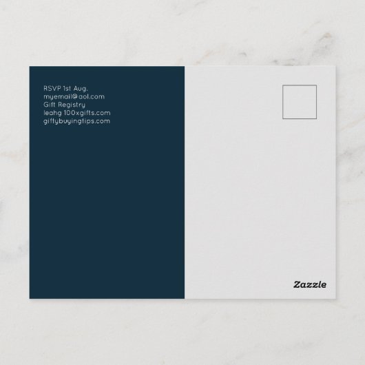 グラモールブルーシルバーフォイルグリッターキンセアニェラ15th ポストカード (裏面)