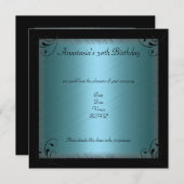 グラモールブルーブラックフローラ誕生会 招待状 (正面/裏面)