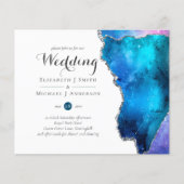 グラモールブルー金ゴールドアゲートウェディング招待格安 (正面)