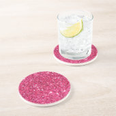 グラモールホットピンクグリッタープリント コースター (側面)