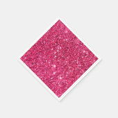 グラモールホットピンクグリッター スタンダードカクテルナプキン (角)