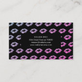 グラモールホットピンクバイオレットグリッターキス 名刺 (裏面)