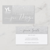 グラモールラグジュアリーシルバーグリッターグラムロゴテンプレート 名刺 (正面/裏面)