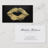 グラモールリップスティックキス金ゴールドグリッター 名刺 (正面/裏面)
