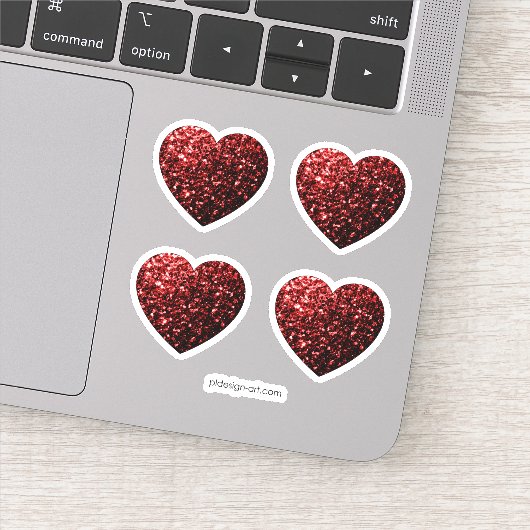 グラモールレッドグリッターきらめきハート シール (詳細)
