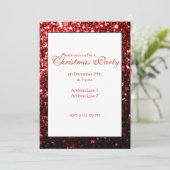 グラモールレッドスパークルスクリスマスパーティの招待状 招待状 (スタンド正面)