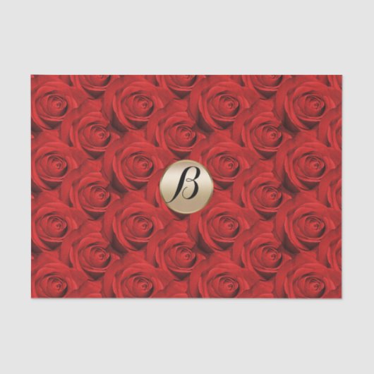 グラモールレッドローゼス金ゴールドモノグラムエレガントモダン 薄葉紙 (正面)