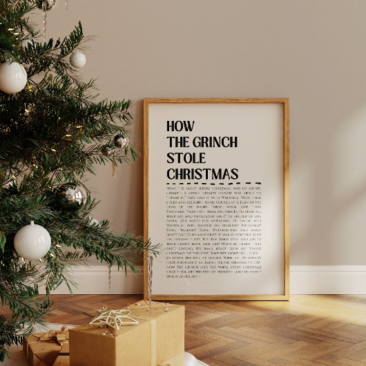 グランインチクリスマスおもしろいウォールアートプリント ポスター