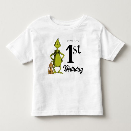 グランインチシャルボードファースト誕生日 トドラーTシャツ (正面)