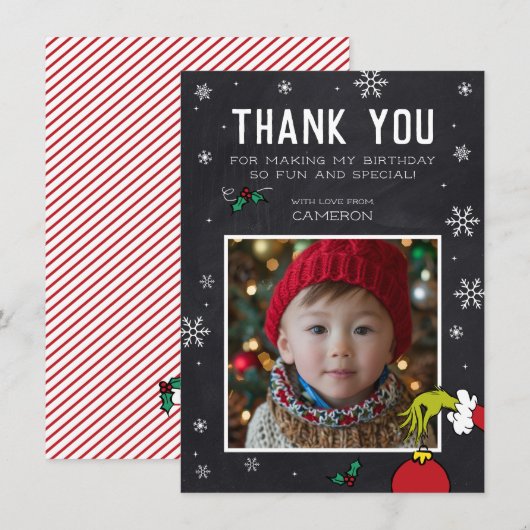 グランインチシャルボード誕生日 サンキューカード (正面/裏面)