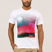 グランカッコいいギーAurora水彩風景 Tシャツ (正面)