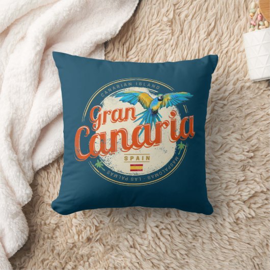 グランカナリアパロットカナリア諸島スペインヴィンテージ クッション (ブランケット)