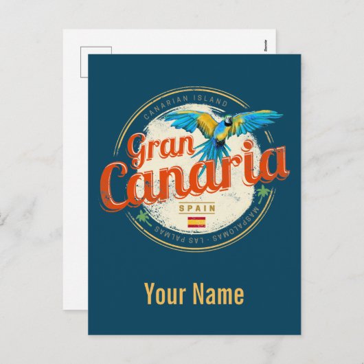 グランカナリアパロットカナリア諸島スペインヴィンテージ シーズンポストカード (正面/裏面)