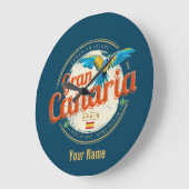 グランカナリアパロットカナリア諸島スペインヴィンテージ ラージ壁時計 (傾斜)