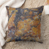 グランギーな茶色のフェイク大理石テクスチャ クッション (ブランケット)